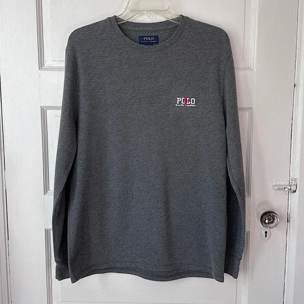 3/$20💥 Polo Ralph Lauren Thermal Long Sleeve Shirt Embroidered Horse Loungewear